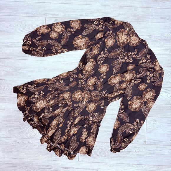 Misa Lorena Dress in Colombe d'or Flora fit and flair long sleeve dress midi sm - Picture 5 of 6